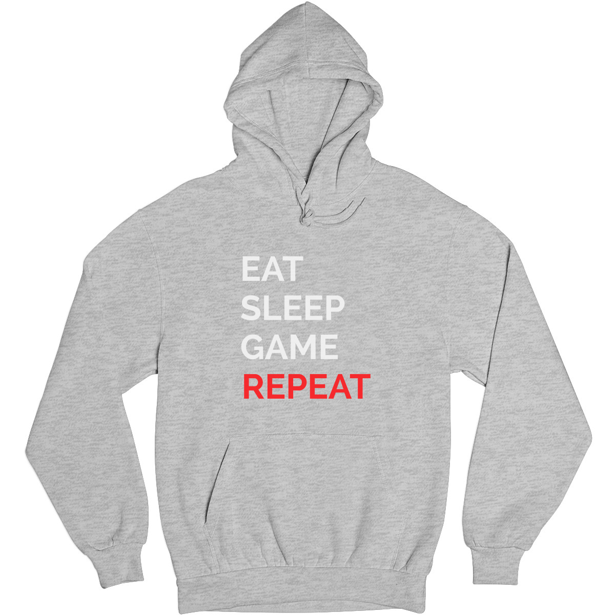 Eat Sleep Game Repeat Unisex Hoodie | Gray