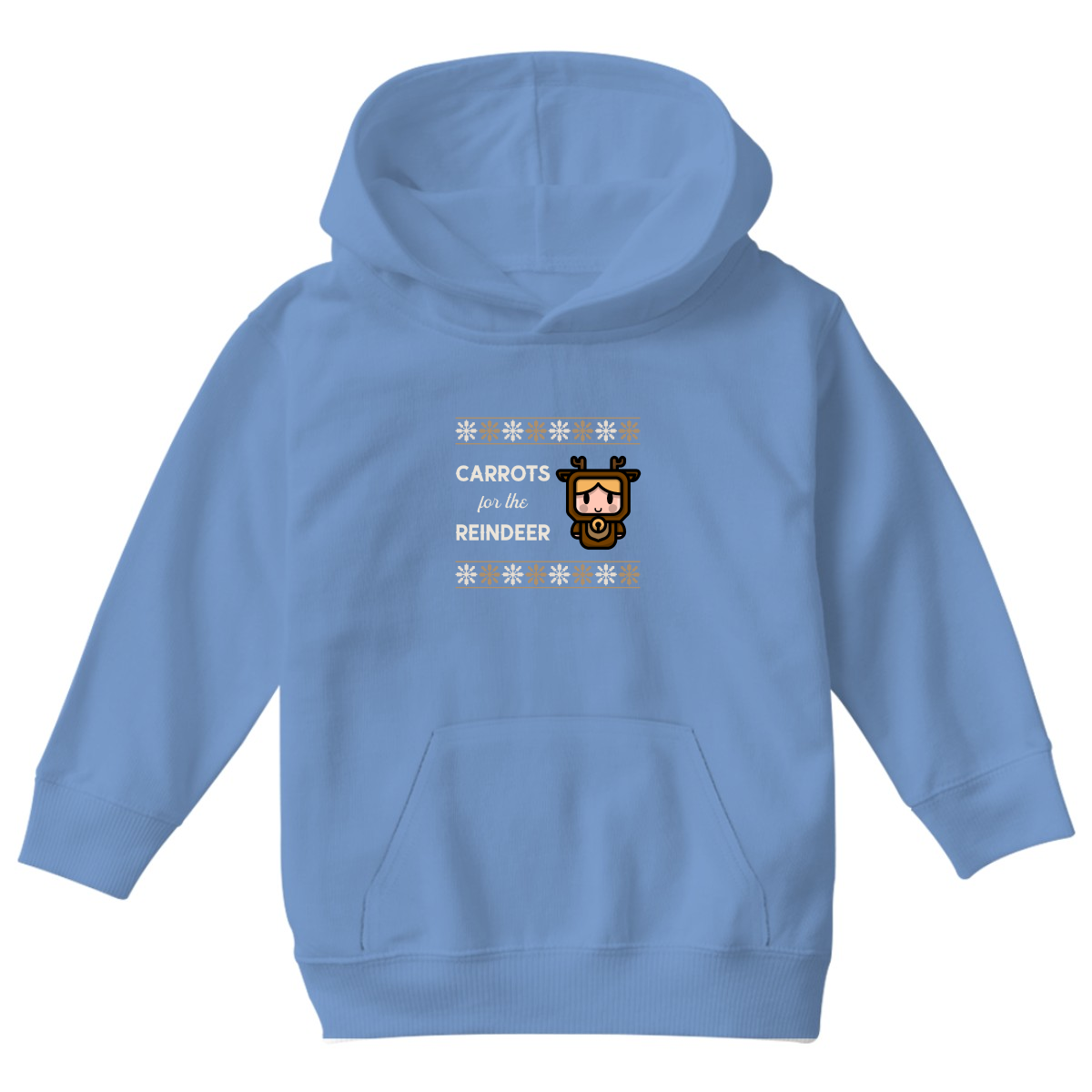 Carrots for the Reindeer Kids Hoodie | Blue