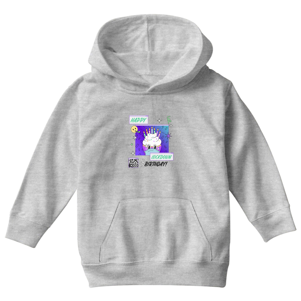 Happy Lock-down Birthday Kids Hoodie | Gray