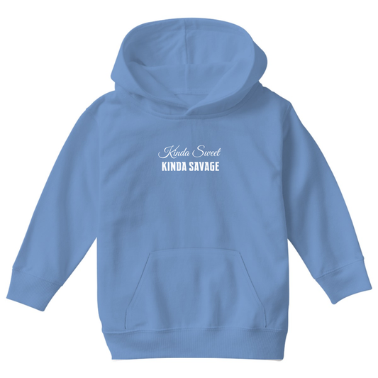 Kinda Sweet Kinda Savage Kids Hoodie | Blue