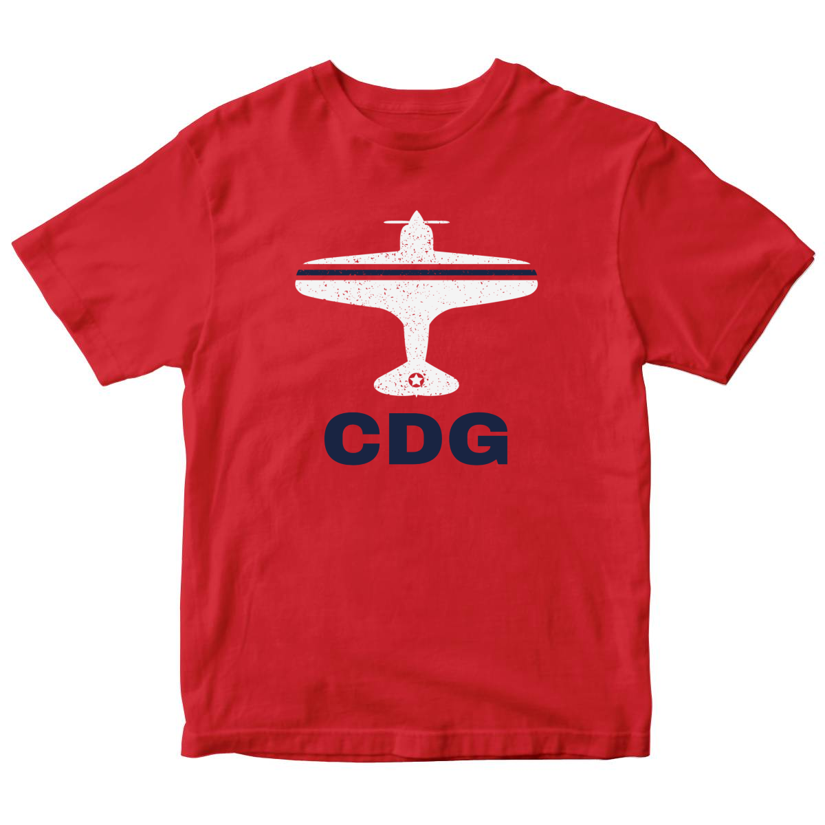 Fly Paris CDG Airport Kids T-shirt | Red