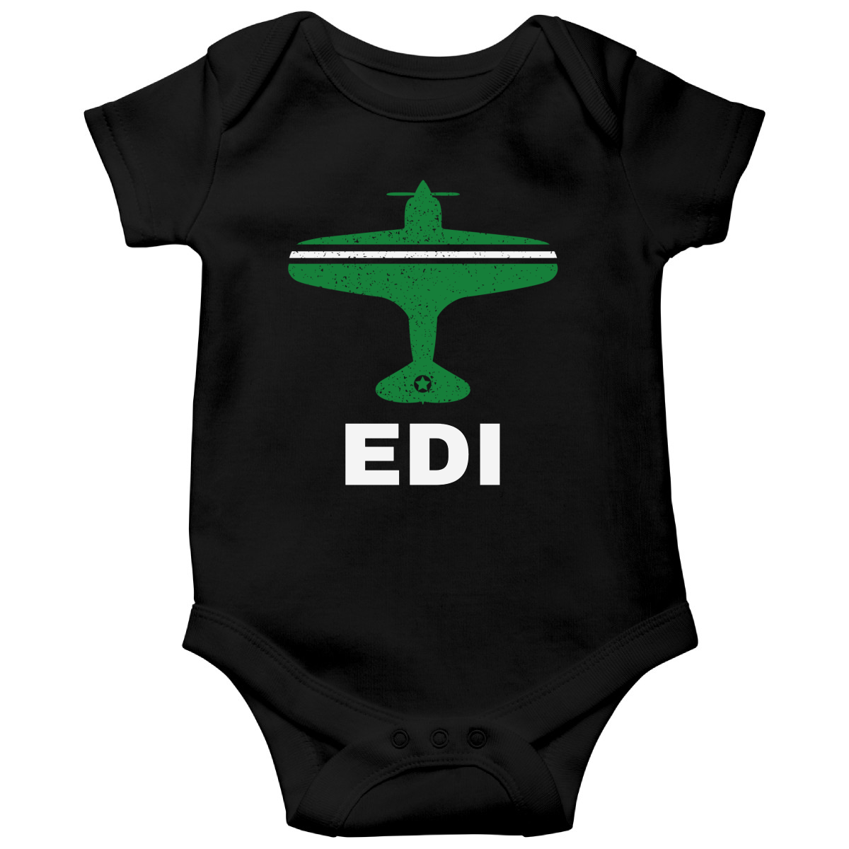 Fly Edinburgh EDI Airport Baby Bodysuits | Black