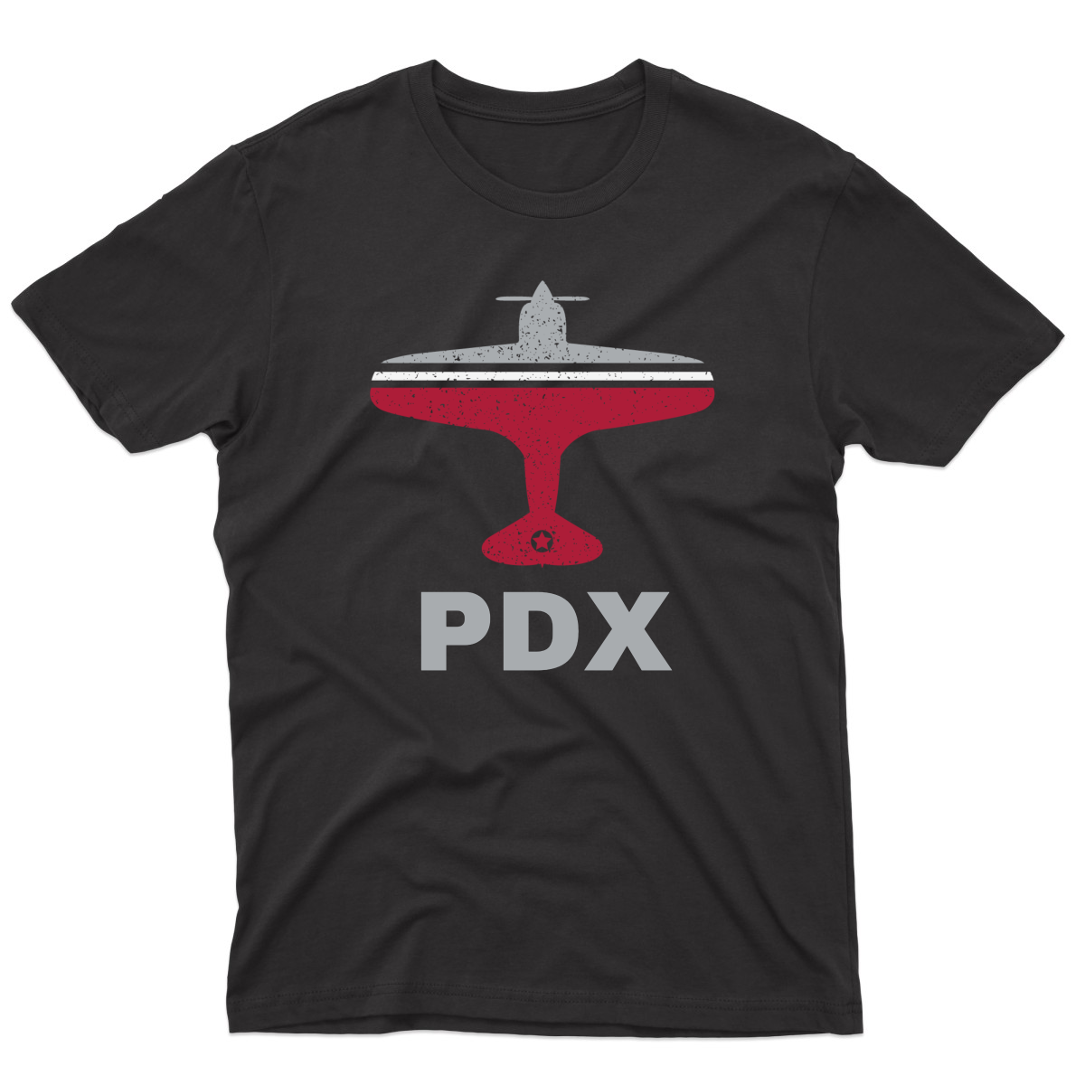 Fly Portland PDX Airport  Men's T-shirt | Black