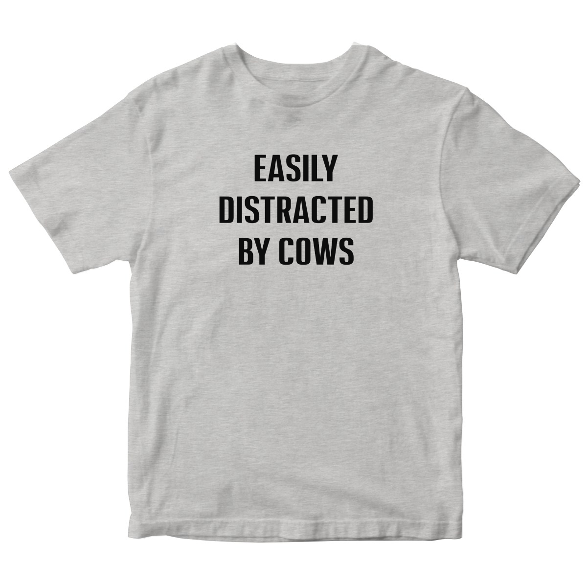 Easily Distracted By Cows Kids T-shirt | Gray
