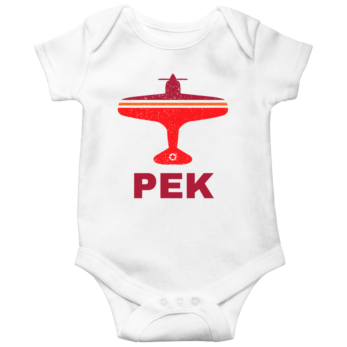 Fly Beijing PEK Airport Baby Bodysuits | White