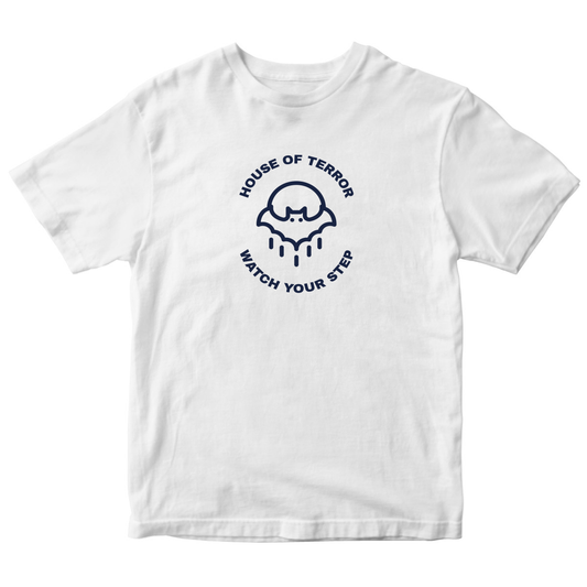 House of Terror Watch Your Step Kids T-shirt | White