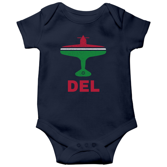 Fly Delhi DEL Airport Baby Bodysuits | Navy