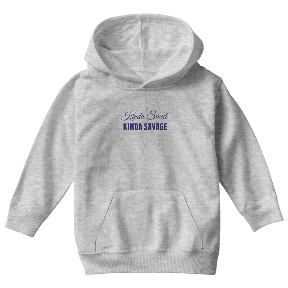 Kinda Sweet Kinda Savage Kids Hoodie | Gray
