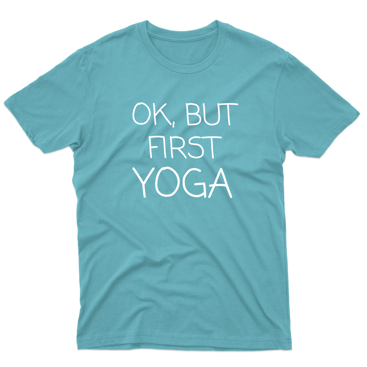 Ok But First Yoga Men's T-shirt | Turquoise