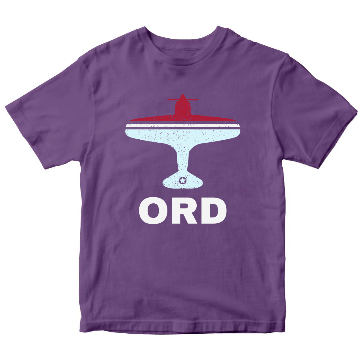 Fly Chicago ORD Airport Kids T-shirt | Purple