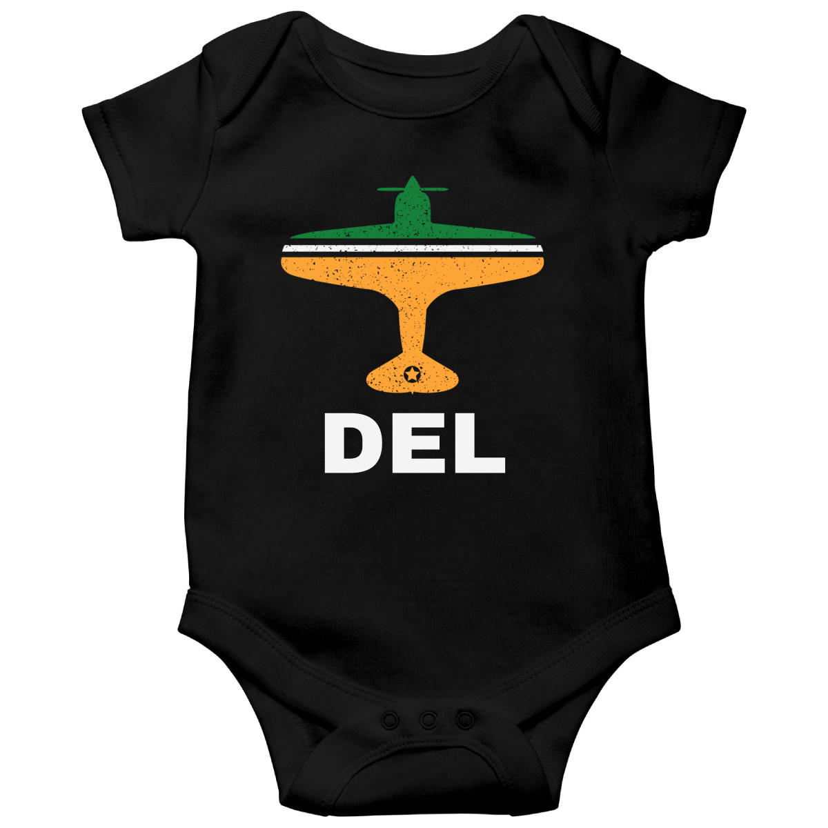 Fly Delhi DEL Airport  Baby Bodysuits | Black