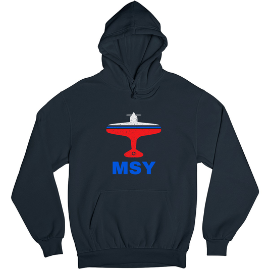 Fly New Orleans MSY Airport Unisex Hoodie | Navy