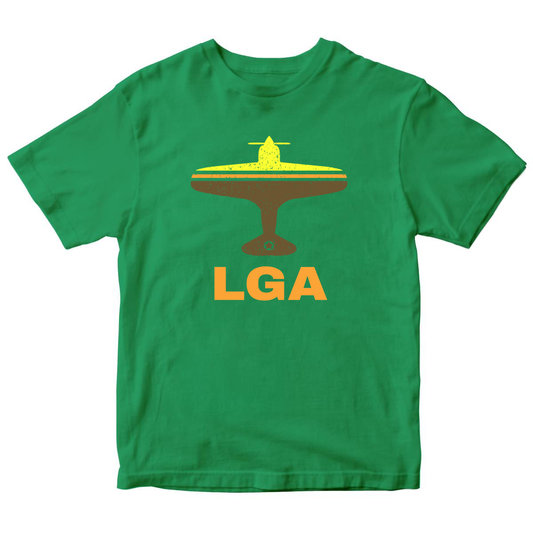 Fly New York LGA Airport Kids T-shirt | Green