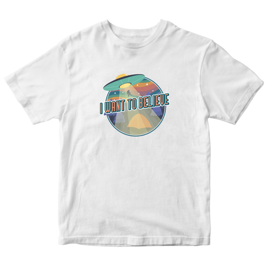 I Want To Believe Kids T-shirt | White