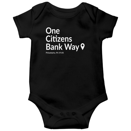 Philly Baseball Stadium Baby Bodysuits | Black