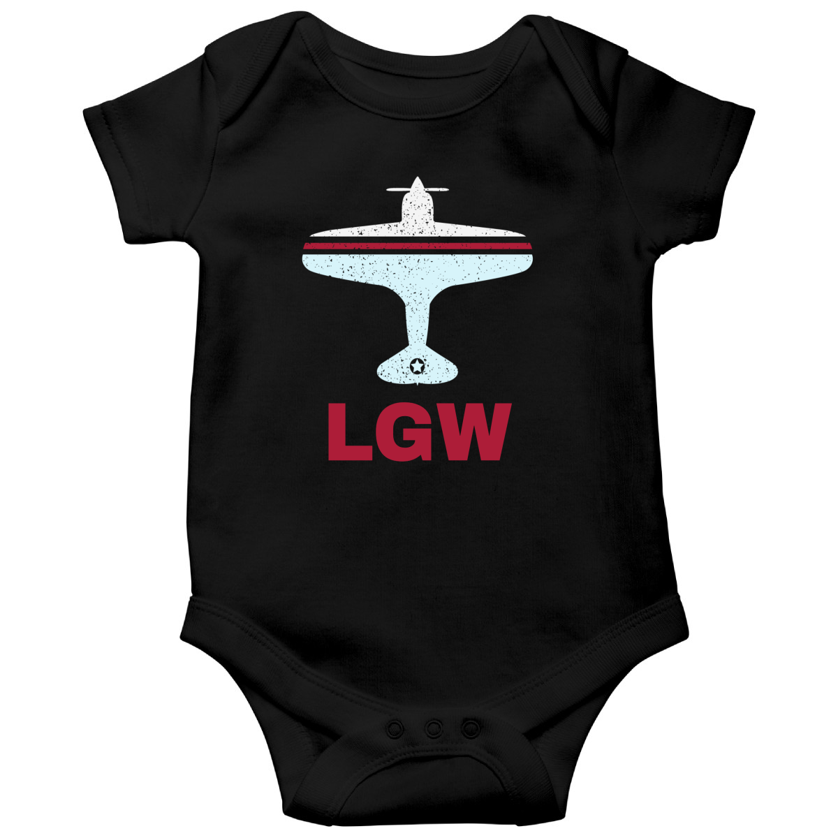 Fly London LGW Airport Baby Bodysuits | Black