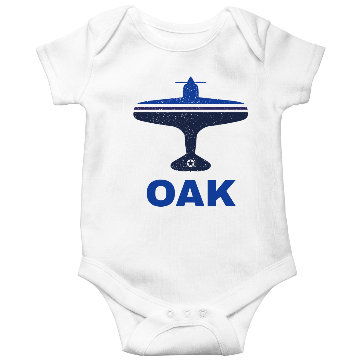 Fly Oakland OAK Airport Baby Bodysuits | White