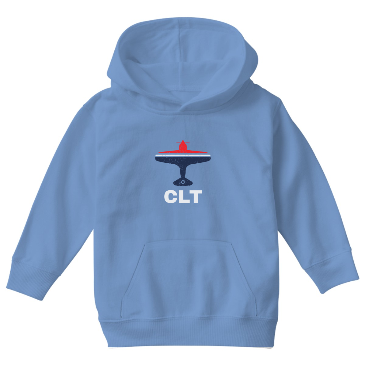 Fly Charlotte CLT Airport Kids Hoodie | Blue