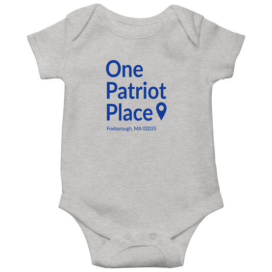 New England Football Stadium Baby Bodysuits | Gray