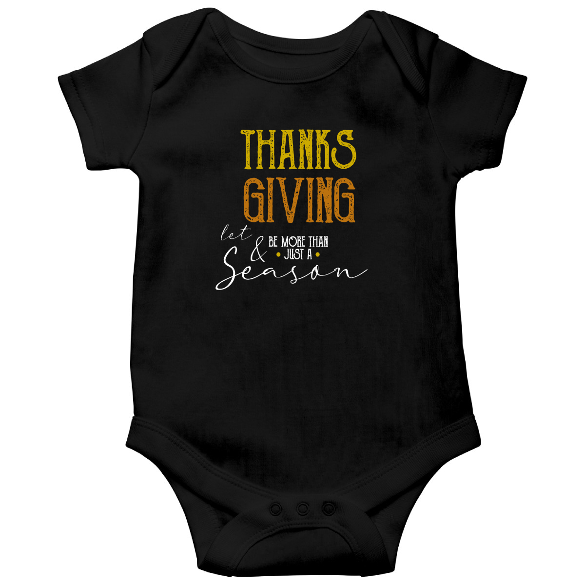 Thanks and Giving  Baby Bodysuits | Black