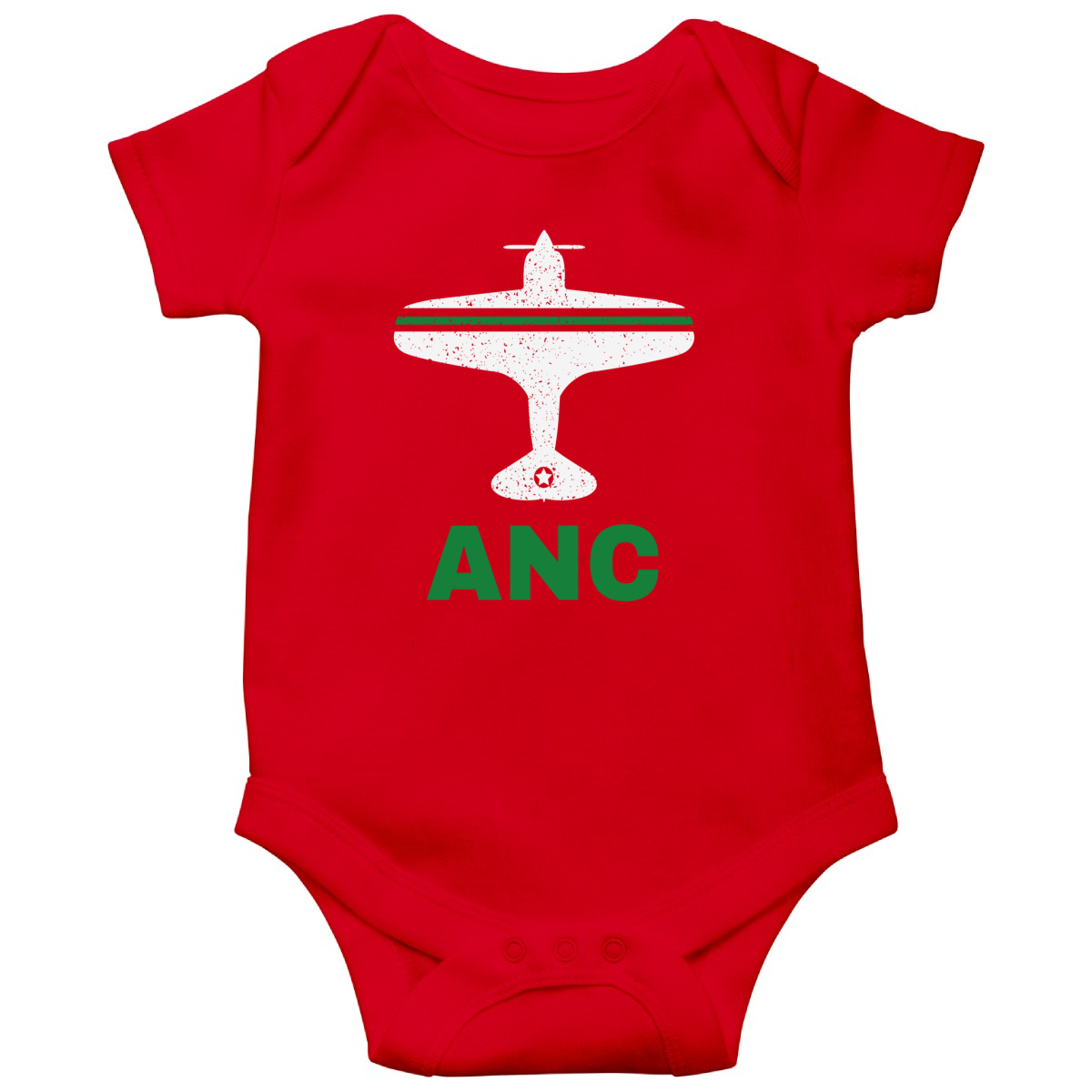 Fly Anchorage ANC Airport Baby Bodysuits | Red