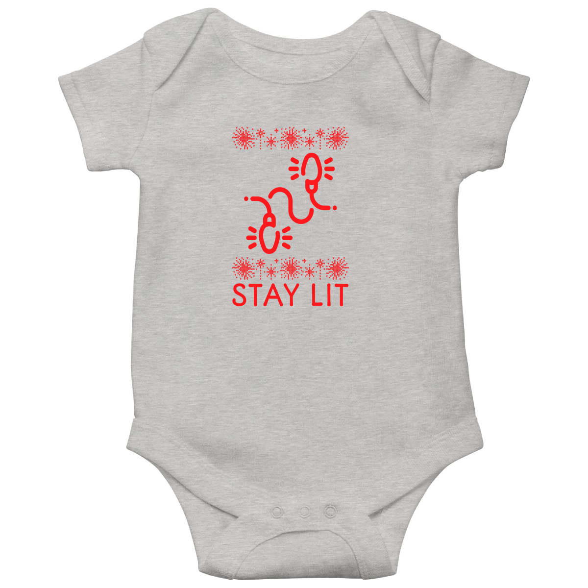 Stay Lit Baby Bodysuits | Gray