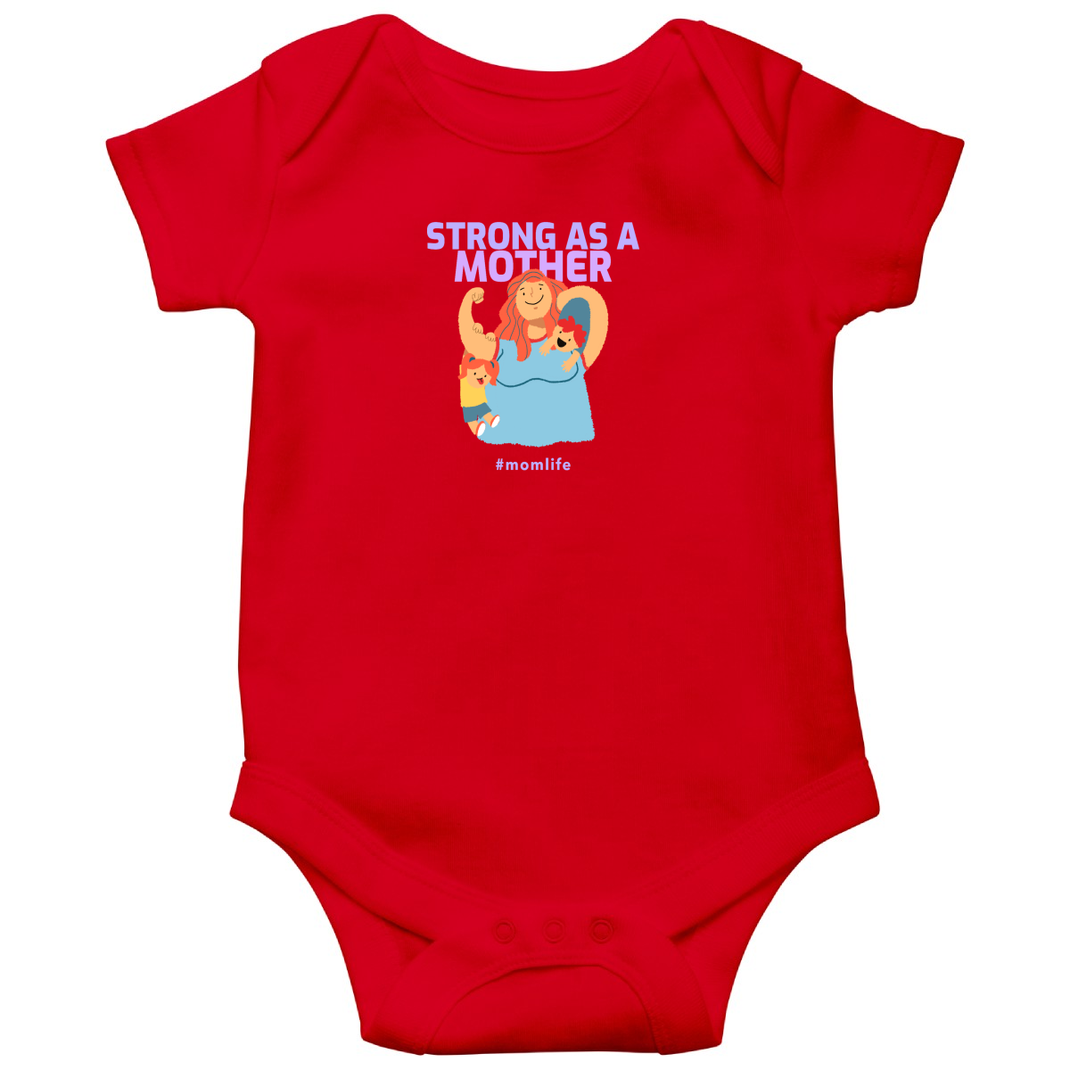 Strong as a Mother Baby Bodysuits | Red
