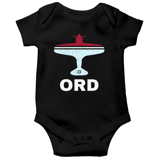 Fly Chicago ORD Airport Baby Bodysuits | Black
