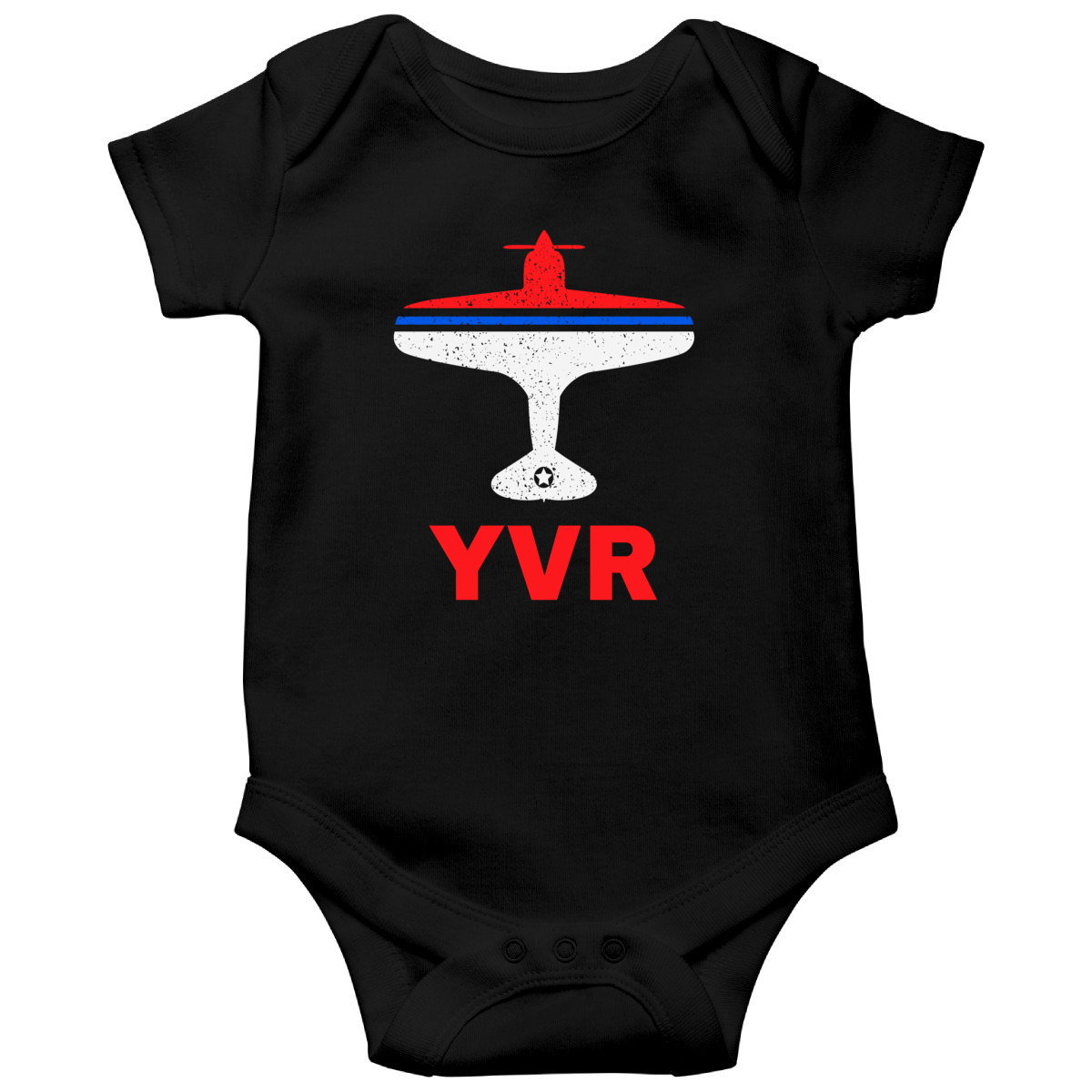 Fly Vancouver YVR Airport Baby Bodysuits | Black