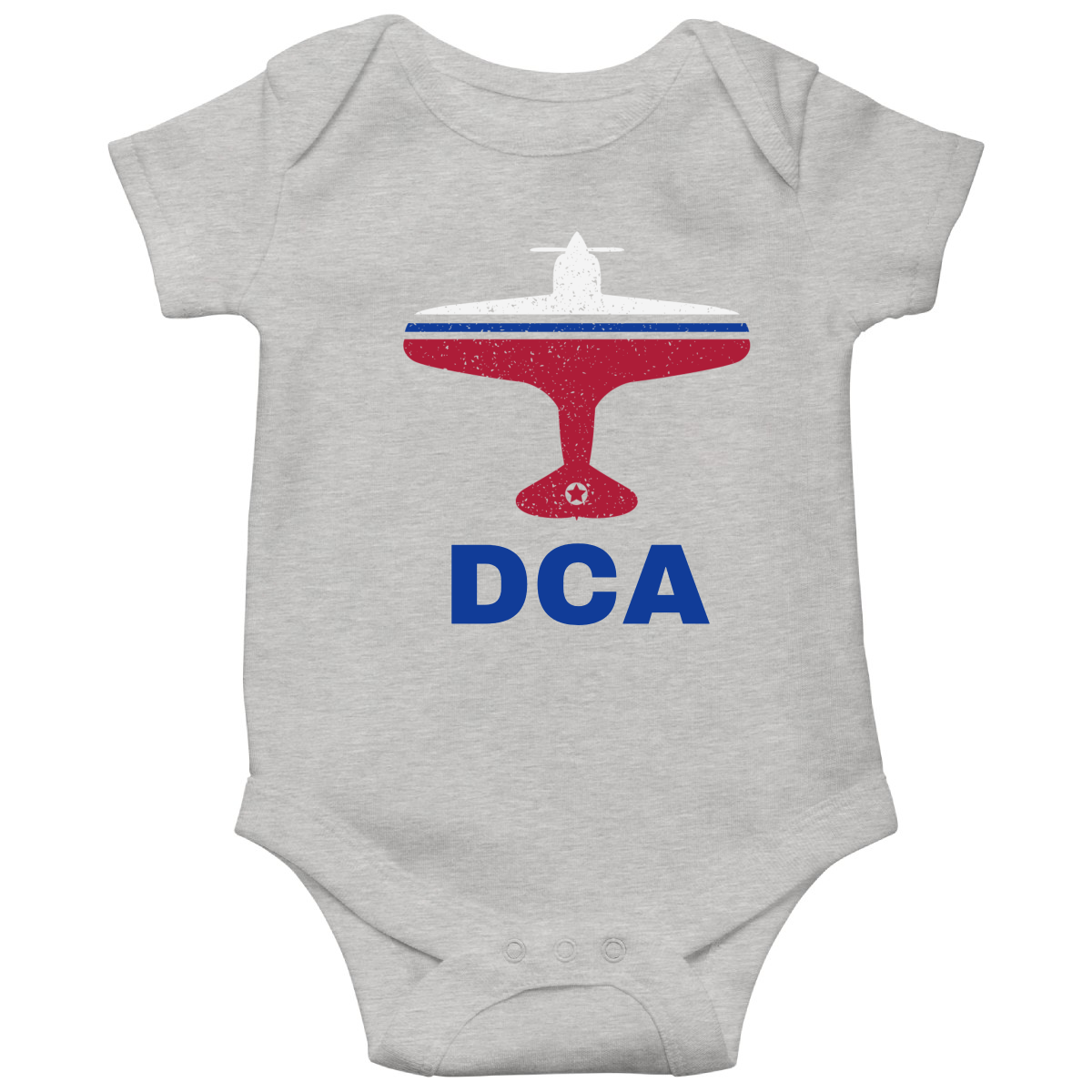 Fly Washington D.C. DCA Airport Baby Bodysuits | Gray
