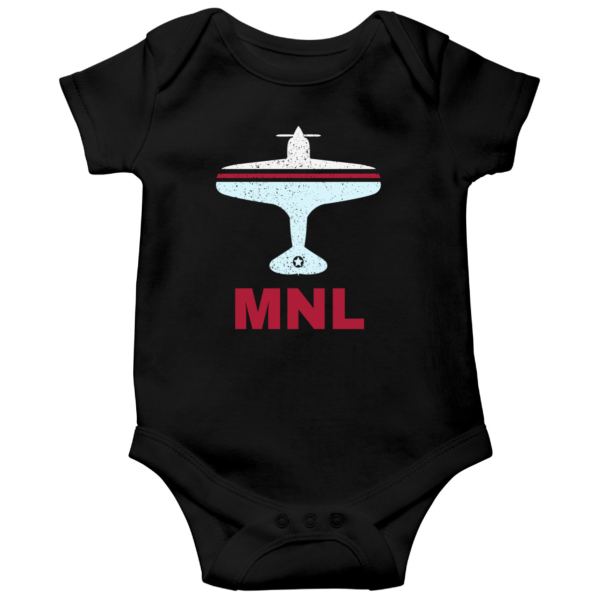 Fly Manila MNL Airport Baby Bodysuits | Black