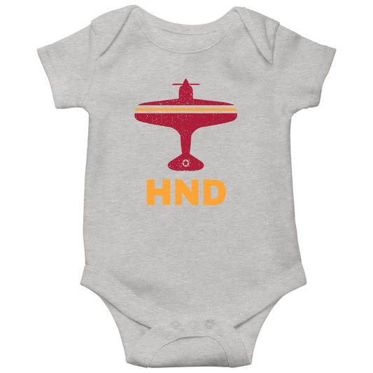 Fly Tokyo HND Airport  Baby Bodysuits | Gray