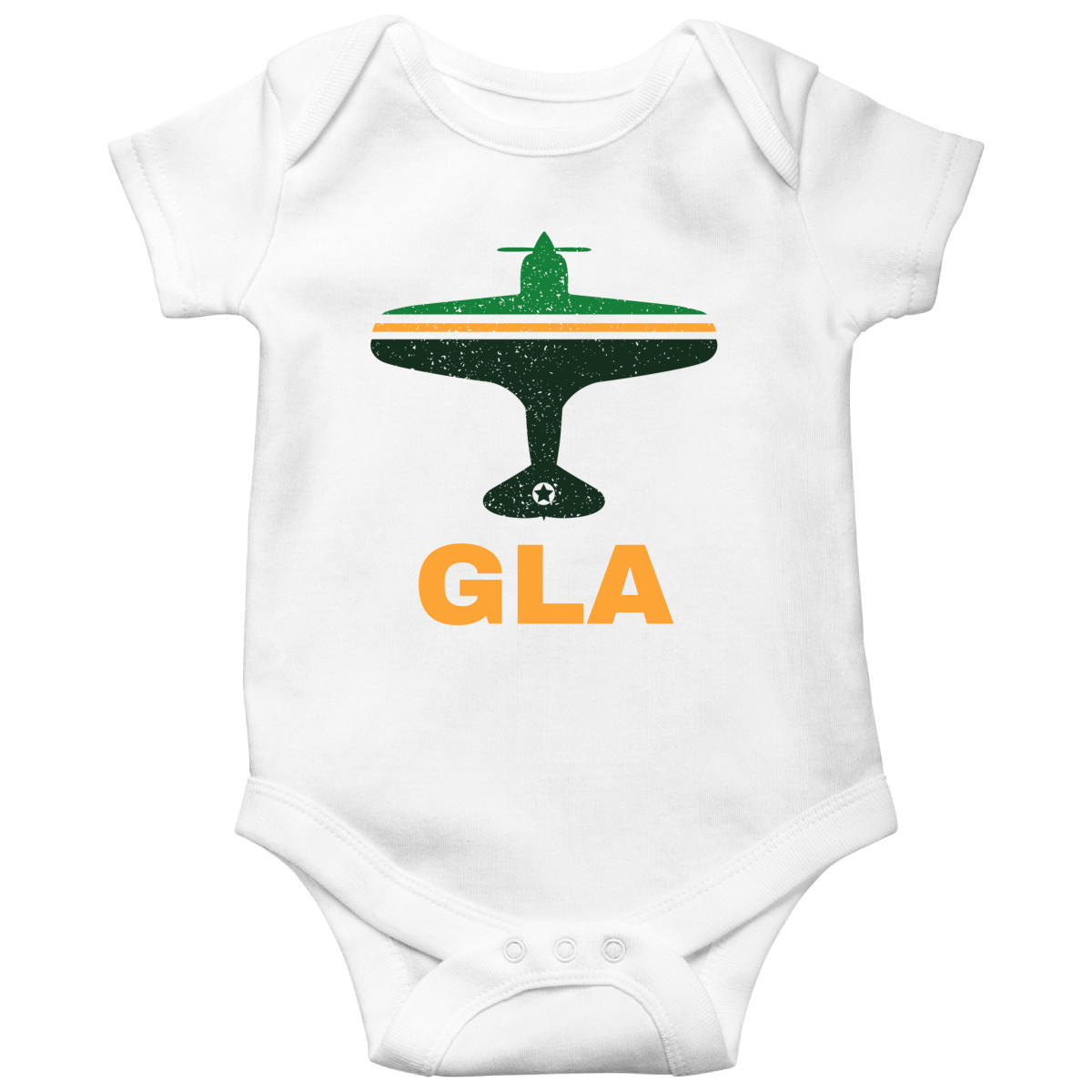 Fly Glasgow GLA Airport Baby Bodysuits | White
