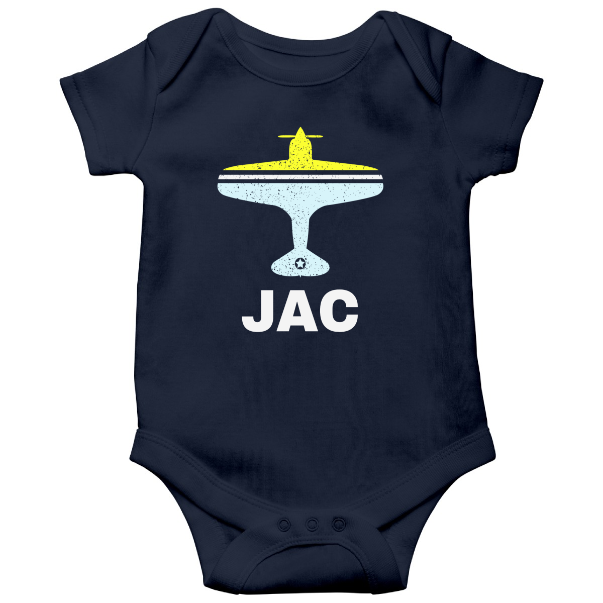 Fly Jackson Hole JAC Airport Baby Bodysuits | Navy