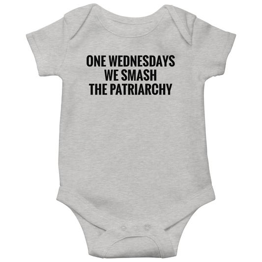 Smash The Patriarchy Baby Bodysuits | Gray