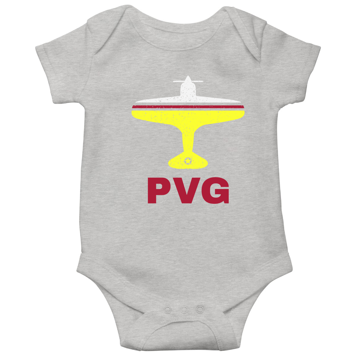 Fly Shanghai PVG Airport Baby Bodysuits | Gray