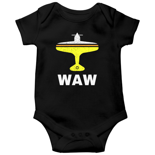 Fly Warsaw WAW Airport Baby Bodysuits | Black