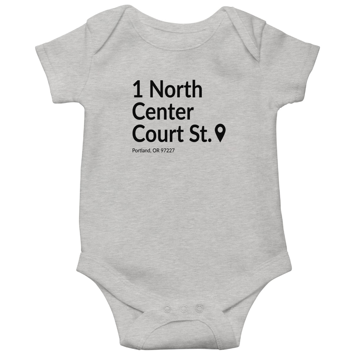 Portland Basketball Stadium Baby Bodysuits | Gray
