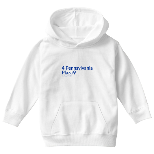 New York Basketball Stadium Kids Hoodie | White