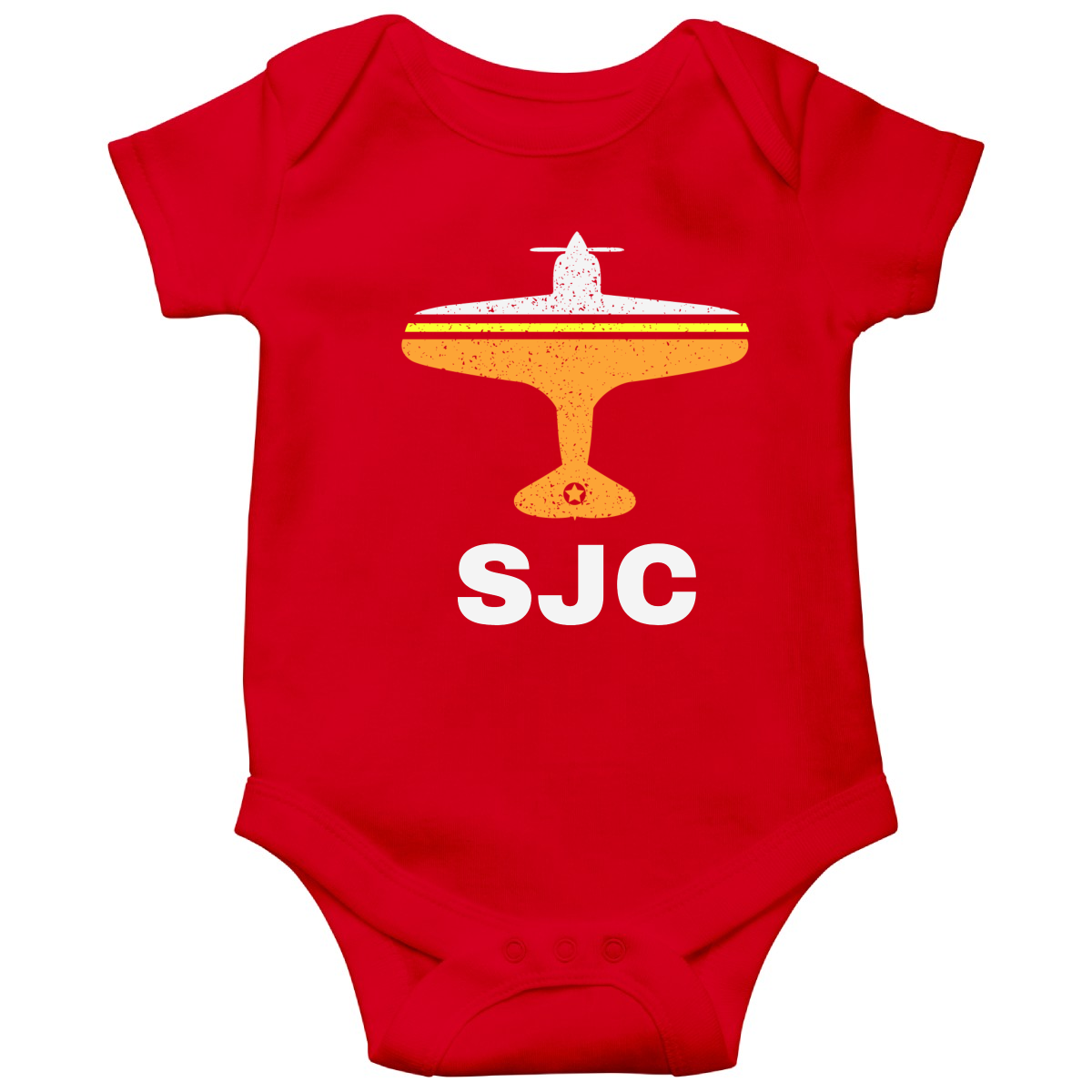 Fly San Jose SJC Airport Baby Bodysuits | Red
