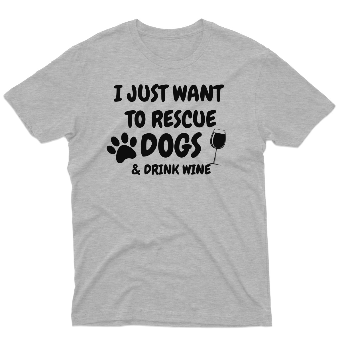 Dogs and Drink Wine Men's T-shirt | Gray