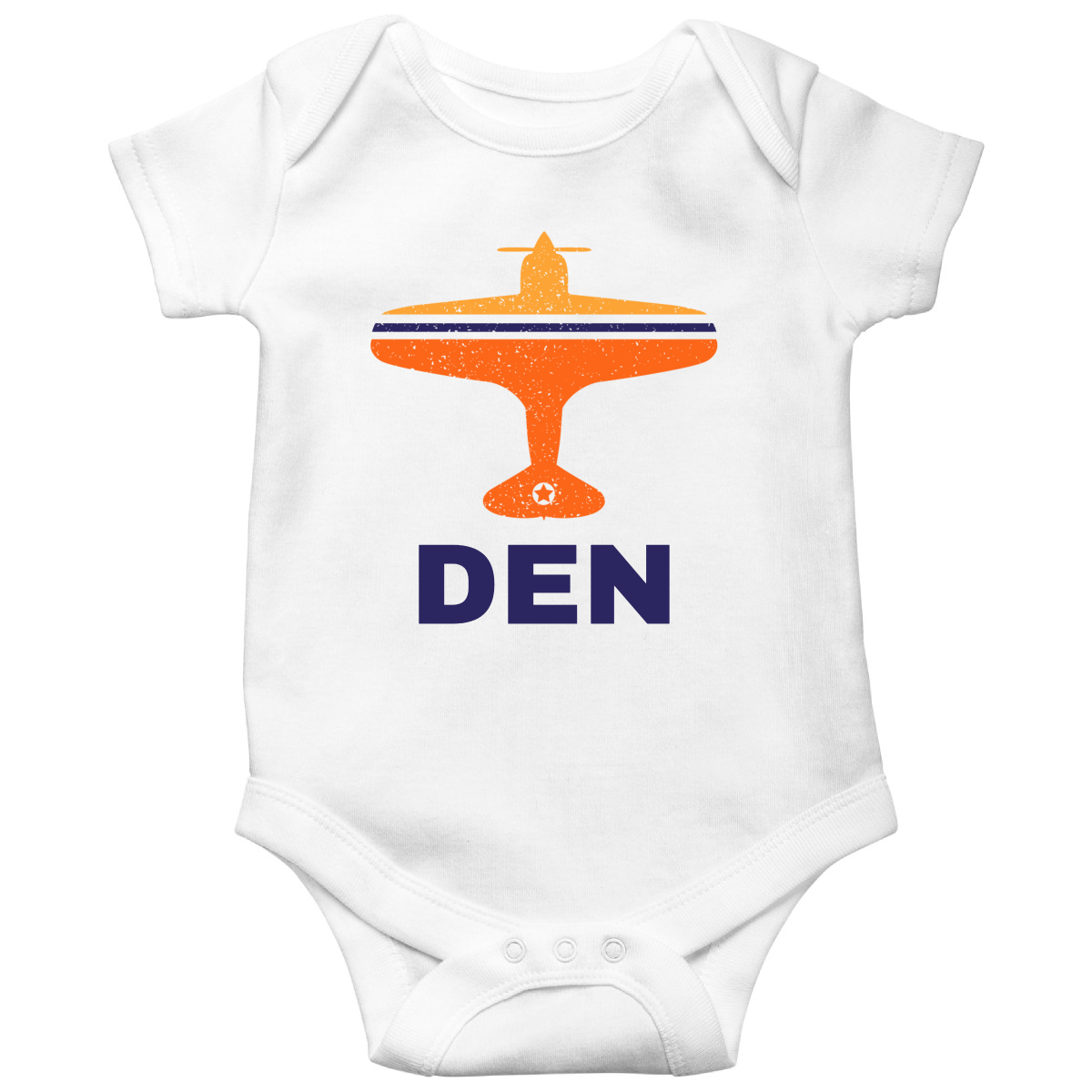 Fly Denver DEN Airport Baby Bodysuits | White