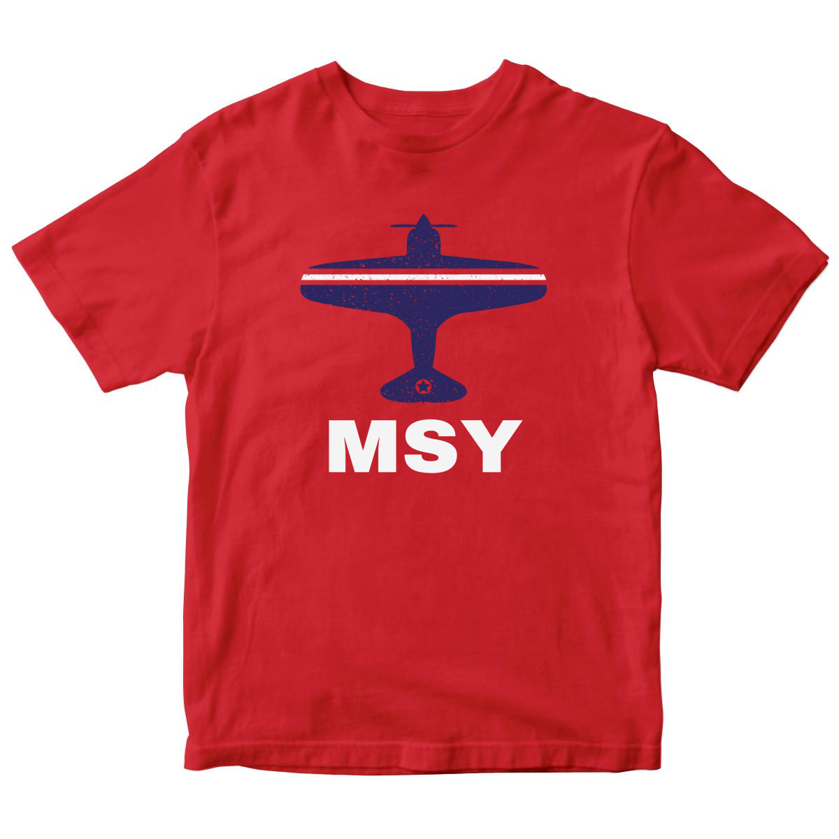 Fly New Orleans MSY Airport Kids T-shirt | Red