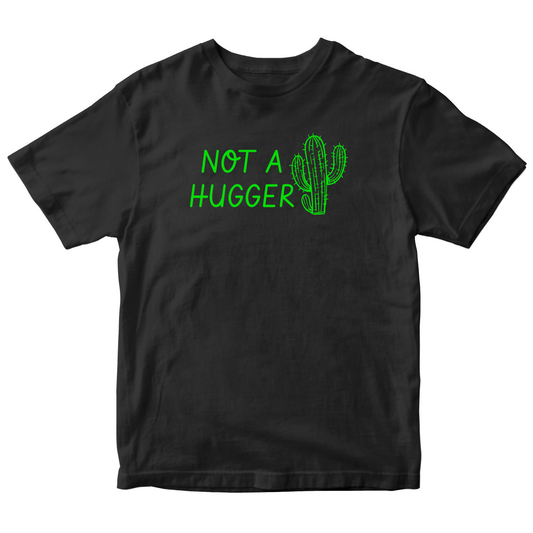 Not A Hugger Kids T-shirt | Black