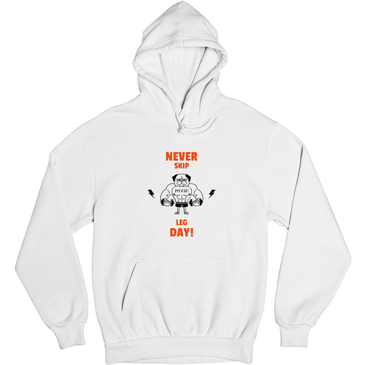 Never Skip Leg day Unisex Hoodie | White