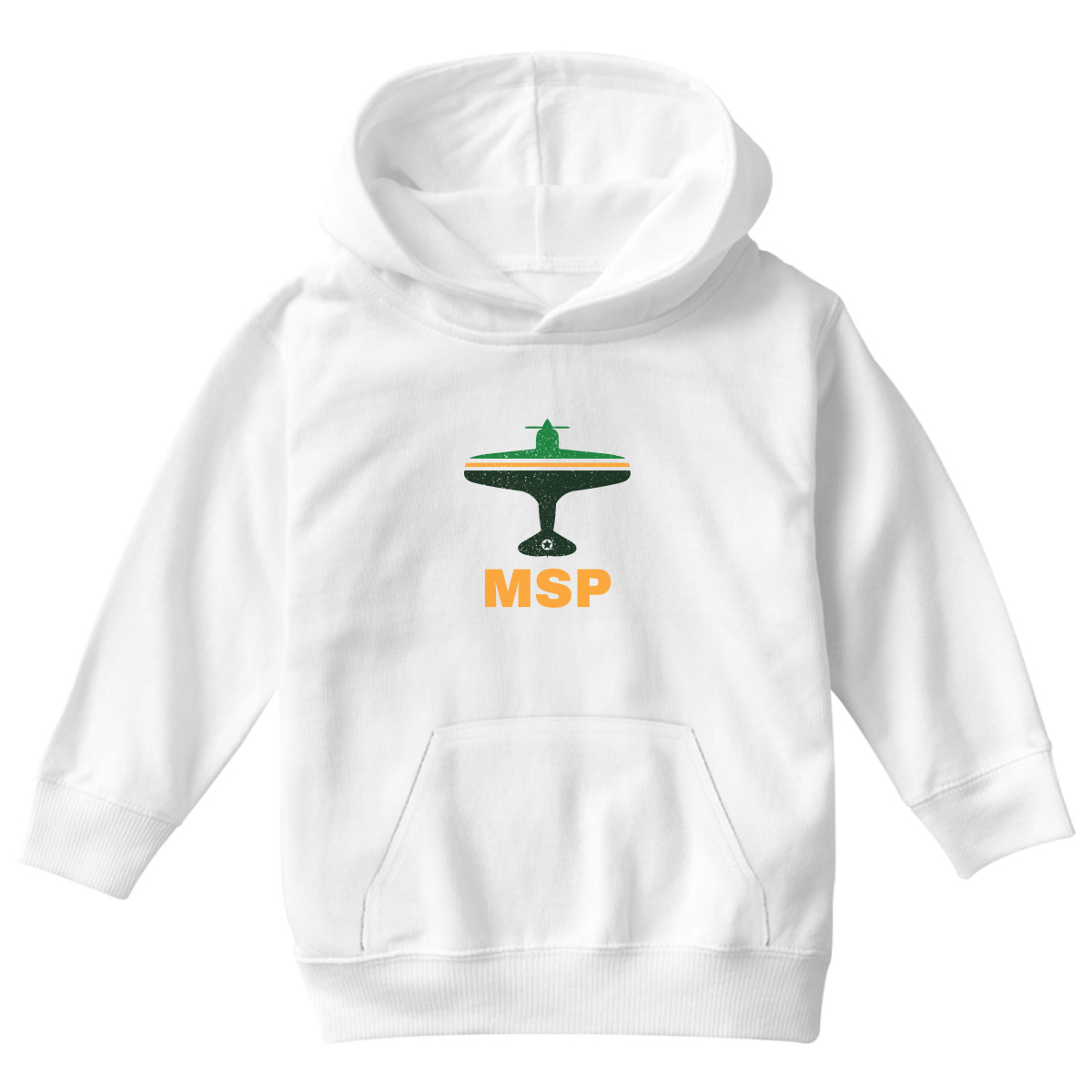 Fly Minneapolis MSP Airport Kids Hoodie | White