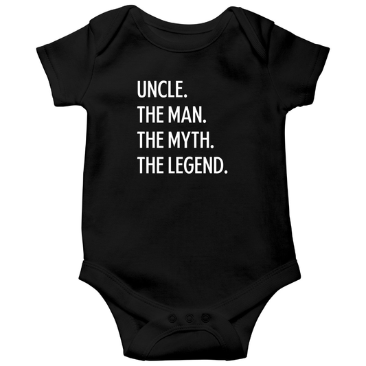Uncle The Man The Myth The Legend Baby Bodysuits | Black