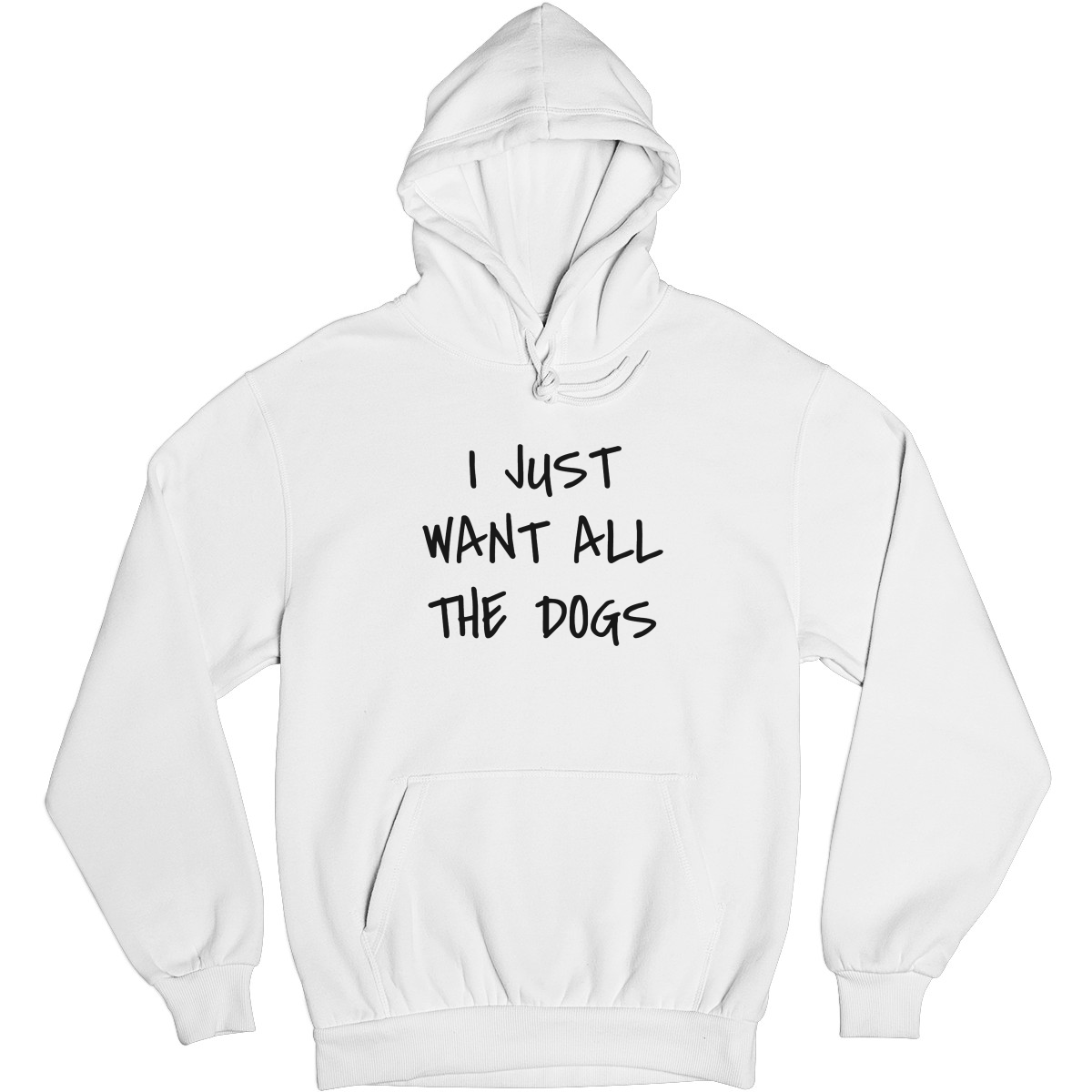 I Just Want All the Dogs Unisex Hoodie | White