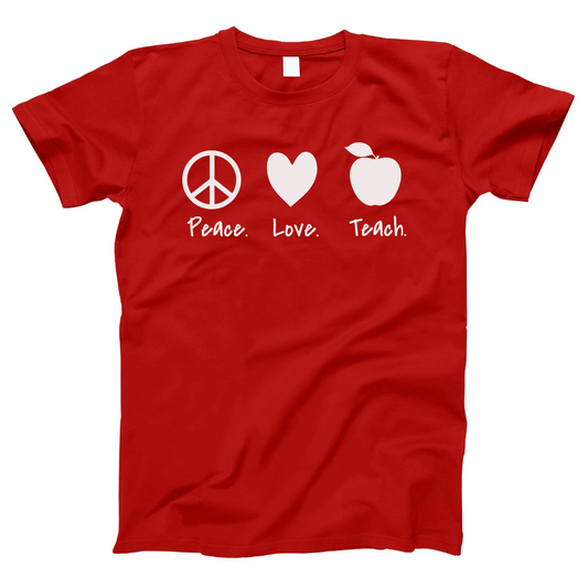 Peace Love Teach Women's T-shirt | Red