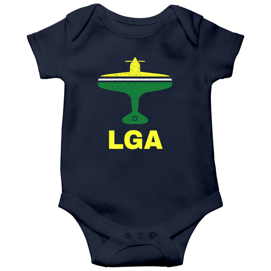 Fly New York LGA Airport Baby Bodysuits | Navy